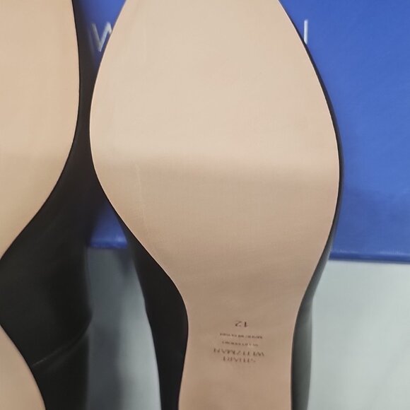 Stuart Weitzman ANNY 105 Black Dress Nappa Heels - Picture 10 of 13